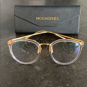 MOONSPECS blue light glasses- gold rim clear frame
